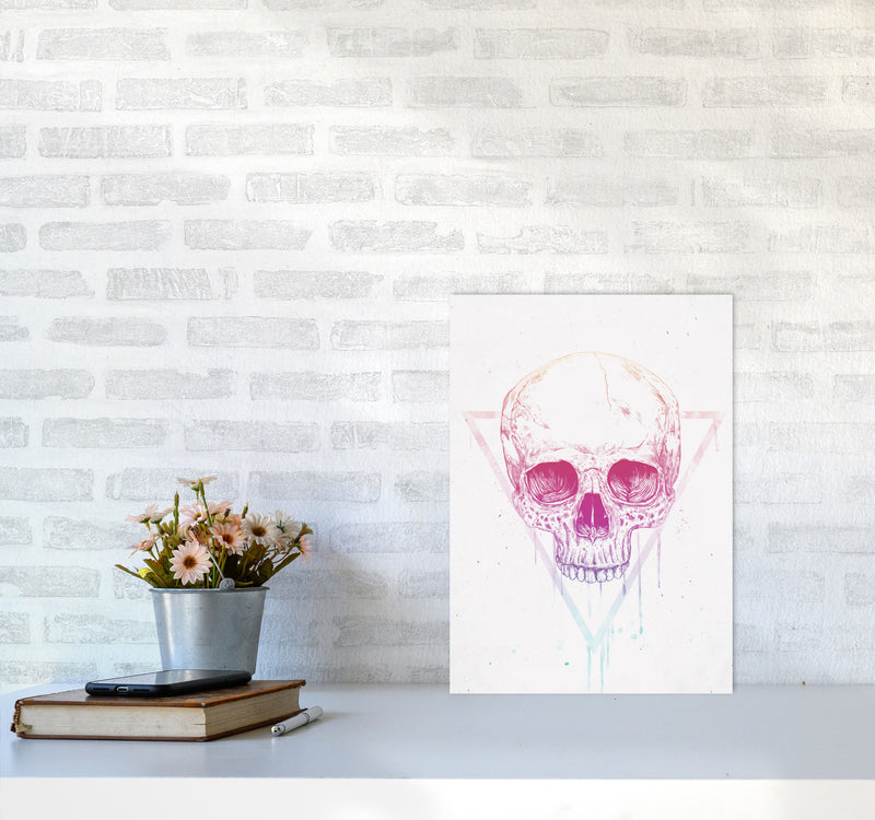 Skull In Triangle Art Print by Balaz Solti A3 Black Frame