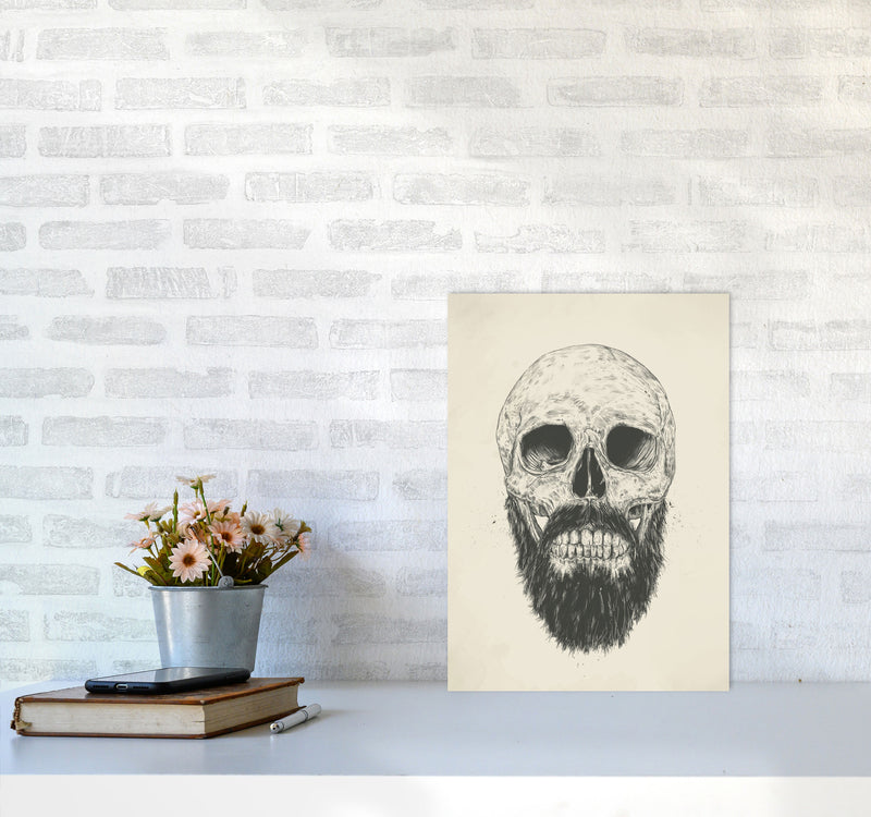 The Beards Not Dead Skull Art Print by Balaz Solti A3 Black Frame