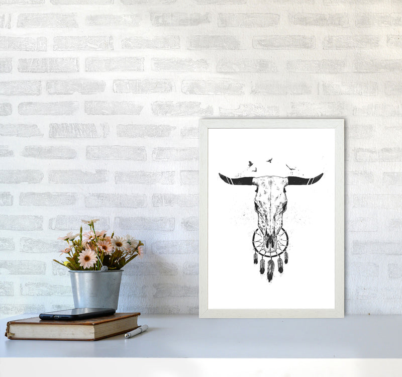 Beautiful Dream B&W Animal Art Print by Balaz Solti A3 Oak Frame