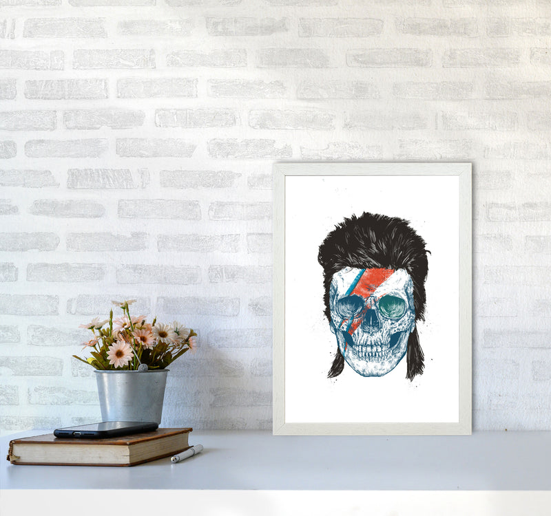 Bowie's Skull Gothic Art Print by Balaz Solti A3 Oak Frame