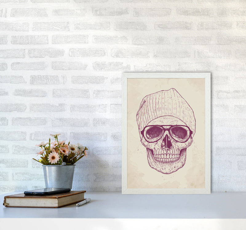 Cool Hipster Skull Gothic Art Print by Balaz Solti A3 Oak Frame