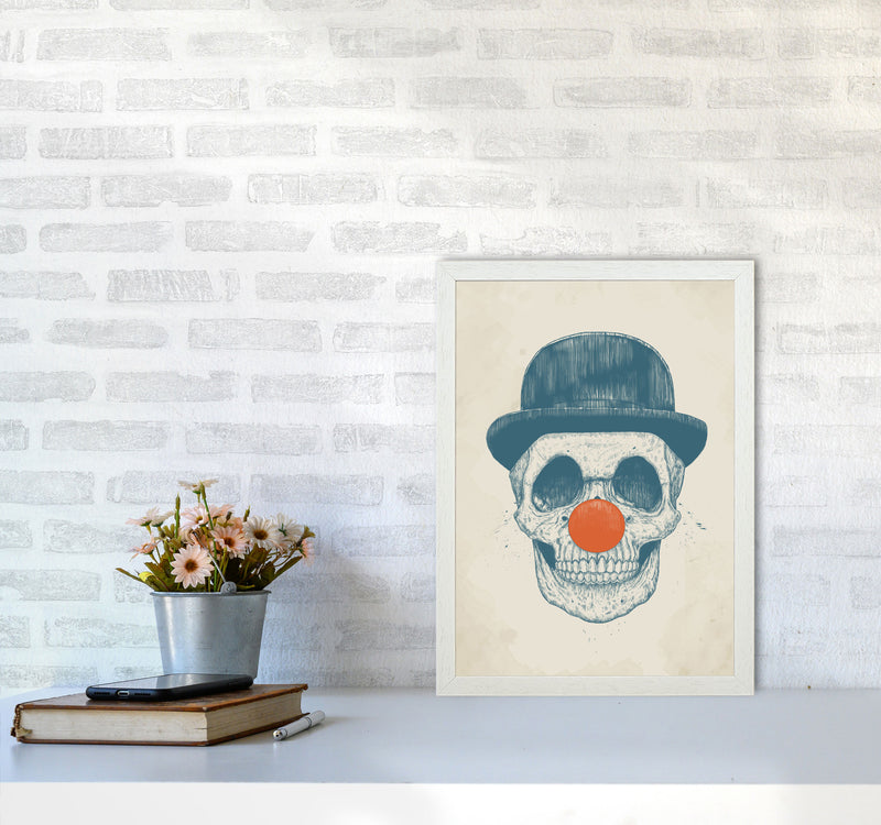 Dead Clown Skull Gothic Art Print by Balaz Solti A3 Oak Frame