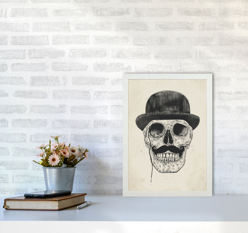 Gentlemen Never Die Skull Art Print by Balaz Solti A3 Oak Frame
