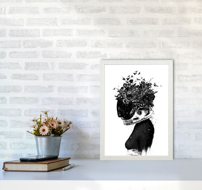 Hybrid Girl Art Print by Balaz Solti A3 Oak Frame