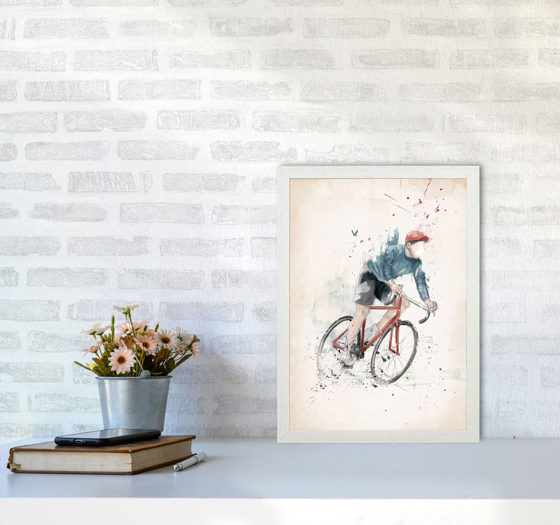 I Want To Ride My Bicycle Art Print by Balaz Solti A3 Oak Frame