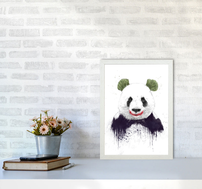 Jokerface Panda Animal Art Print by Balaz Solti A3 Oak Frame