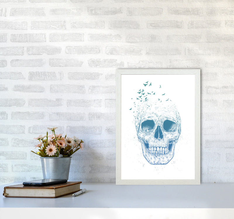 Let Them Fly Skull Gothic Art Print by Balaz Solti A3 Oak Frame