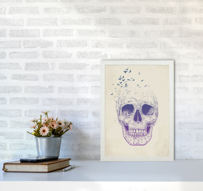Let Them Fly Skull II Gothic Art Print by Balaz Solti A3 Oak Frame