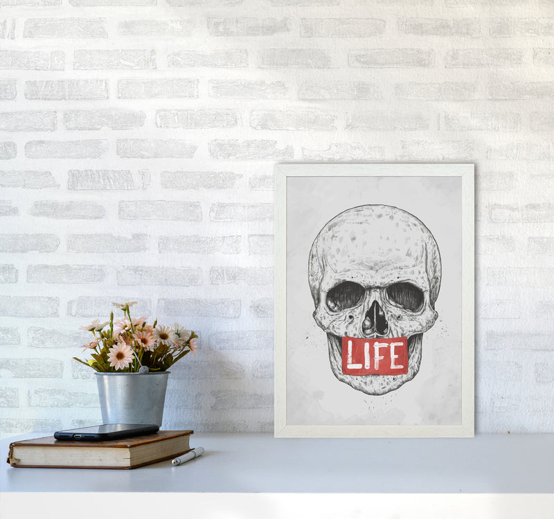 Skull Life Art Print by Balaz Solti A3 Oak Frame