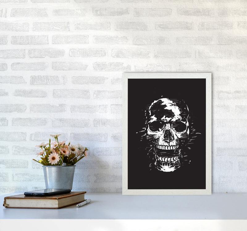 Scream Skull Black by Balaz Solti A3 Oak Frame