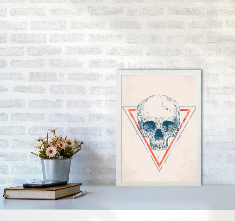Skull In Triangles Art Print by Balaz Solti A3 Oak Frame