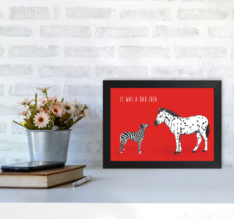 It Was A Bad Idea Humorous Animals Animal Art Print by Balaz Solti A4 White Frame