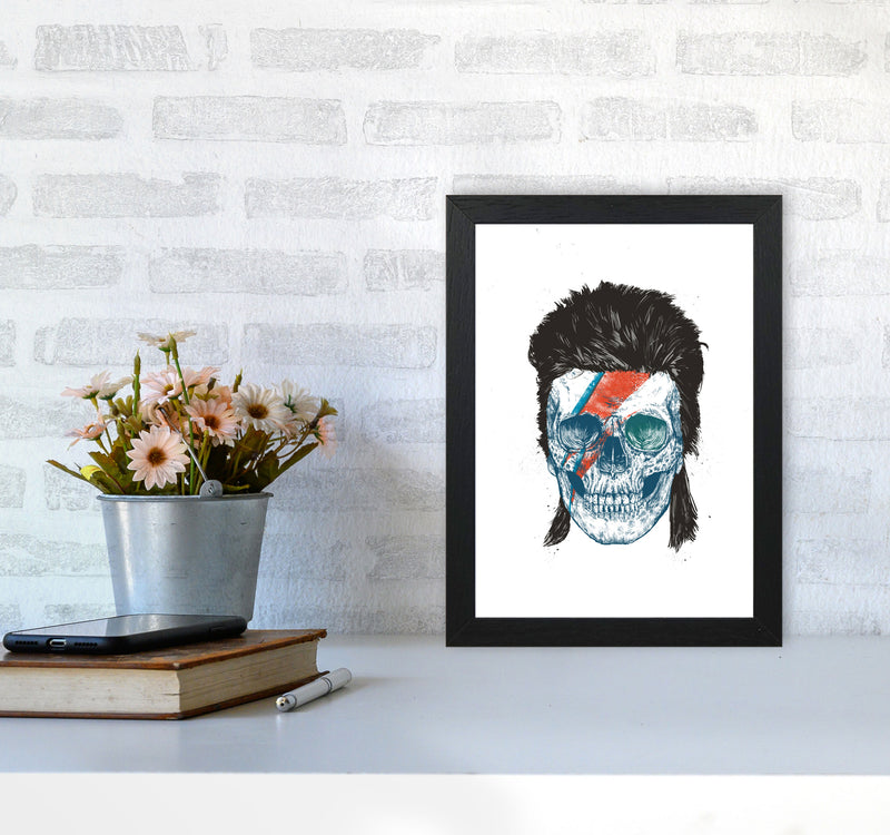 Bowie's Skull Gothic Art Print by Balaz Solti A4 White Frame