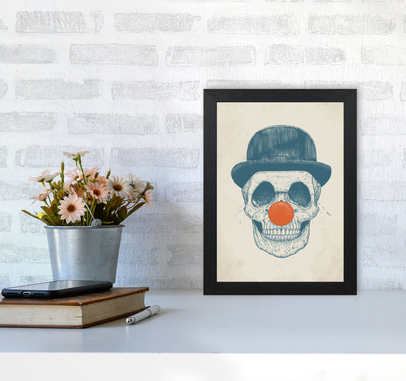 Dead Clown Skull Gothic Art Print by Balaz Solti A4 White Frame