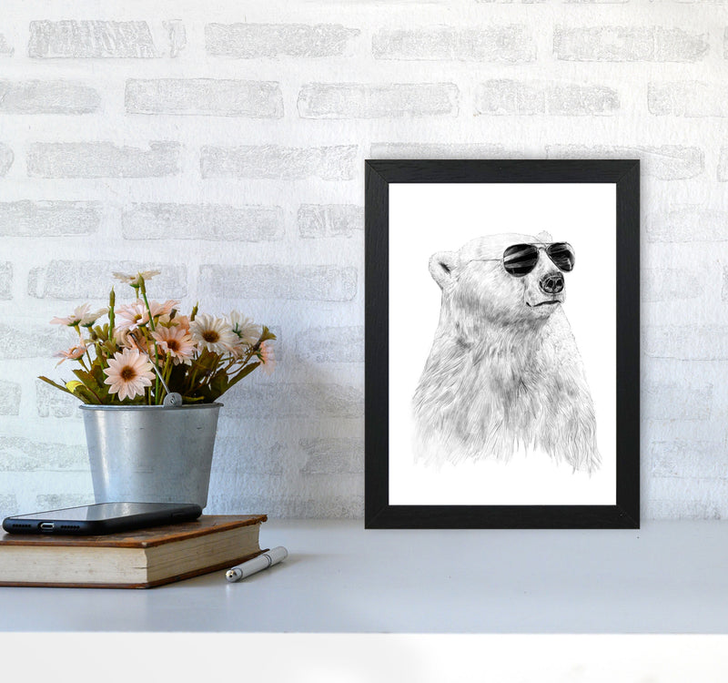 Don't Let The Sun Go Down Bear Animal Art Print by Balaz Solti A4 White Frame