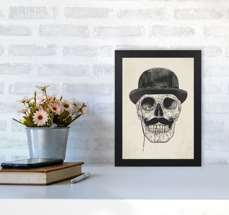 Gentlemen Never Die Skull Art Print by Balaz Solti A4 White Frame