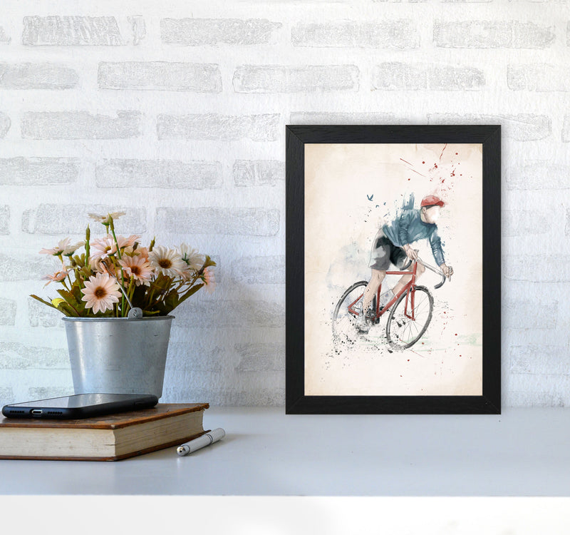 I Want To Ride My Bicycle Art Print by Balaz Solti A4 White Frame
