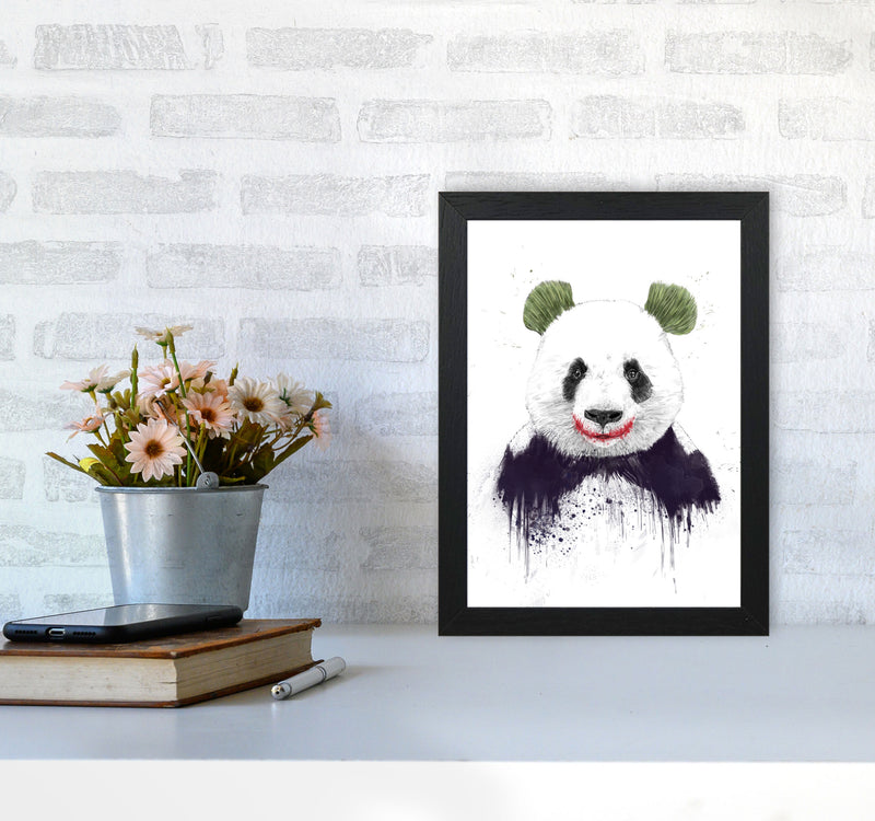 Jokerface Panda Animal Art Print by Balaz Solti A4 White Frame
