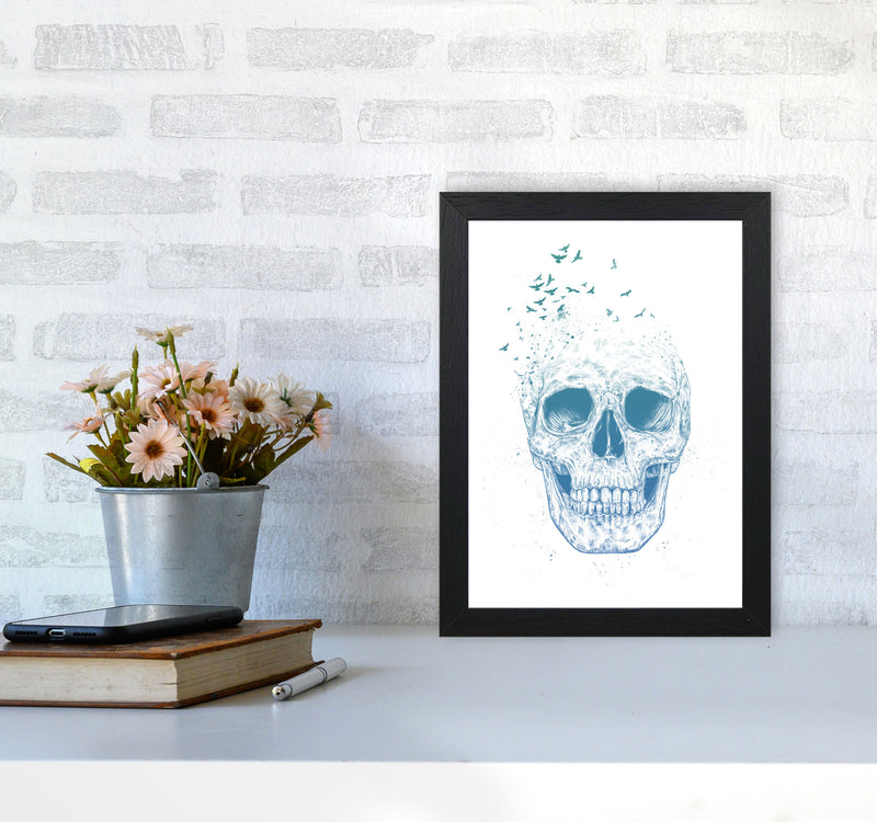 Let Them Fly Skull Gothic Art Print by Balaz Solti A4 White Frame