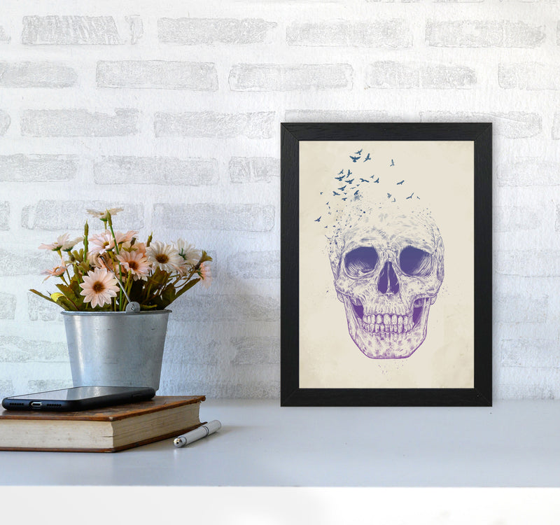 Let Them Fly Skull II Gothic Art Print by Balaz Solti A4 White Frame
