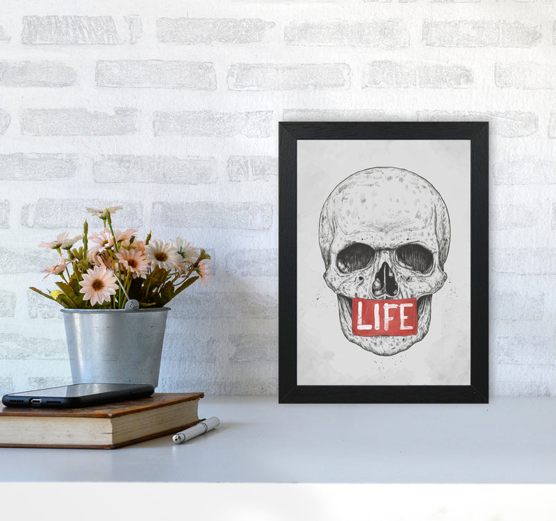 Skull Life Art Print by Balaz Solti A4 White Frame