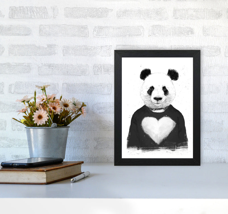 Lovely Panda Animal Art Print by Balaz Solti A4 White Frame