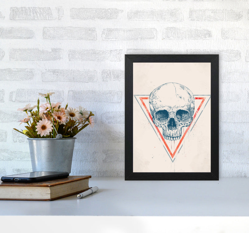 Skull In Triangles Art Print by Balaz Solti A4 White Frame