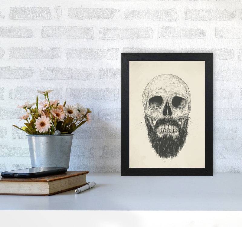 The Beards Not Dead Skull Art Print by Balaz Solti A4 White Frame