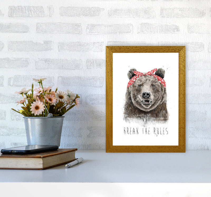 Break The Rules Grizzly Animal Art Print by Balaz Solti A4 Print Only