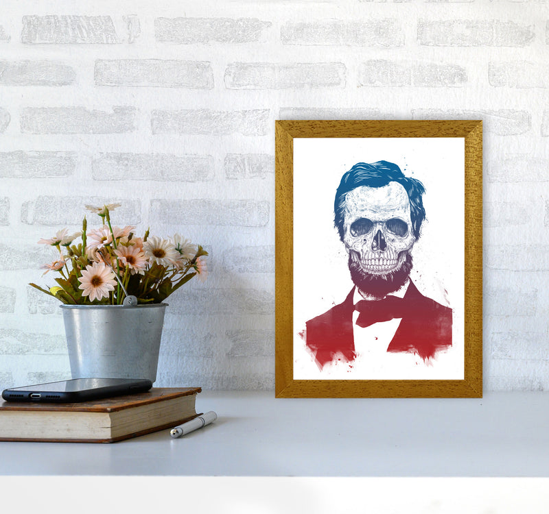Dead Lincoln Skull Modern Art Print by Balaz Solti A4 Print Only