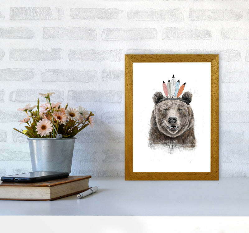 Festival Bear Animal Art Print by Balaz Solti A4 Print Only