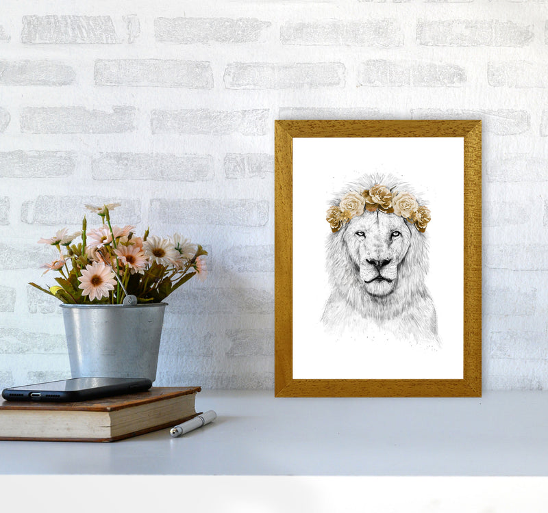 Festival Floral Lion II Animal Art Print by Balaz Solti A4 Print Only