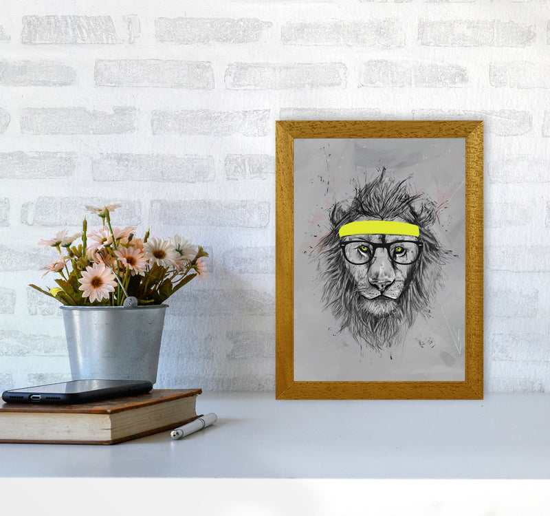 Hipster Lion Animal Art Print by Balaz Solti A4 Print Only