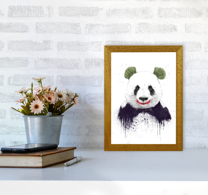 Jokerface Panda Animal Art Print by Balaz Solti A4 Print Only