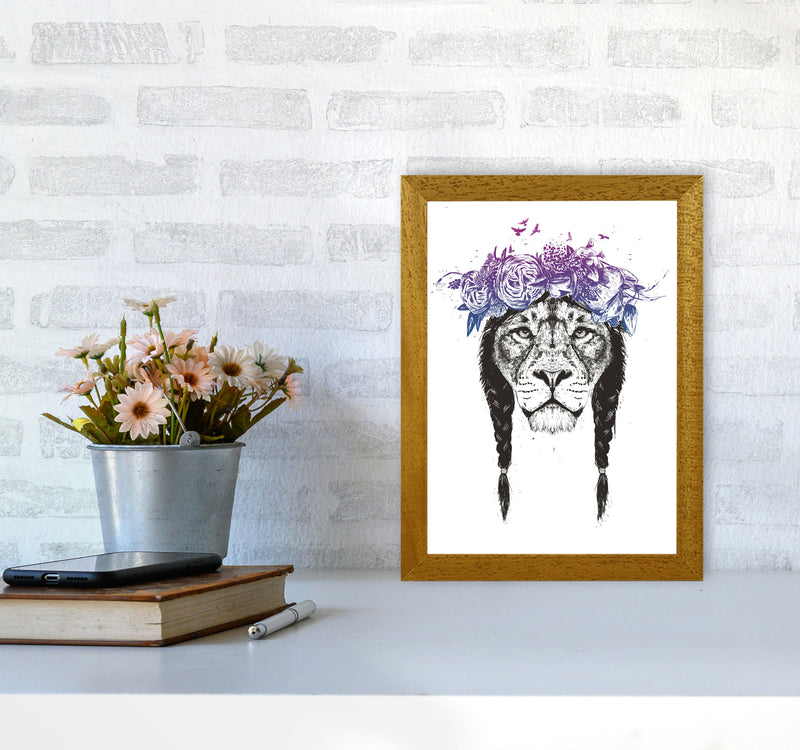 King Of Lions Animal Art Print by Balaz Solti A4 Print Only