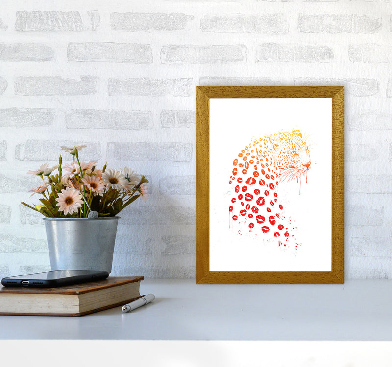 Kiss Me Leopard Animal Art Print by Balaz Solti A4 Print Only