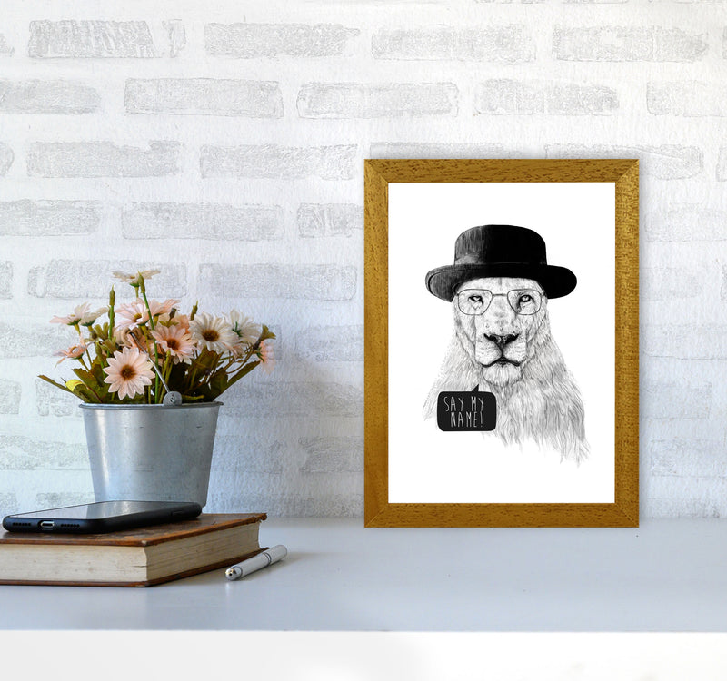 Say My name Lion Animal Art Print by Balaz Solti A4 Print Only