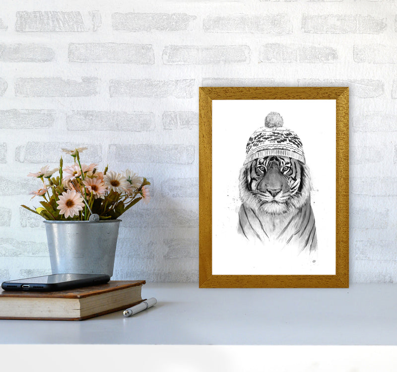 Siberian Tiger B&W Animal Art Print by Balaz Solti A4 Print Only
