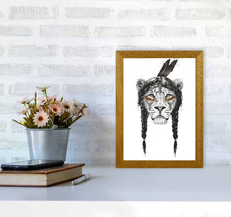 Warrior Lion Animal Art Print by Balaz Solti A4 Print Only