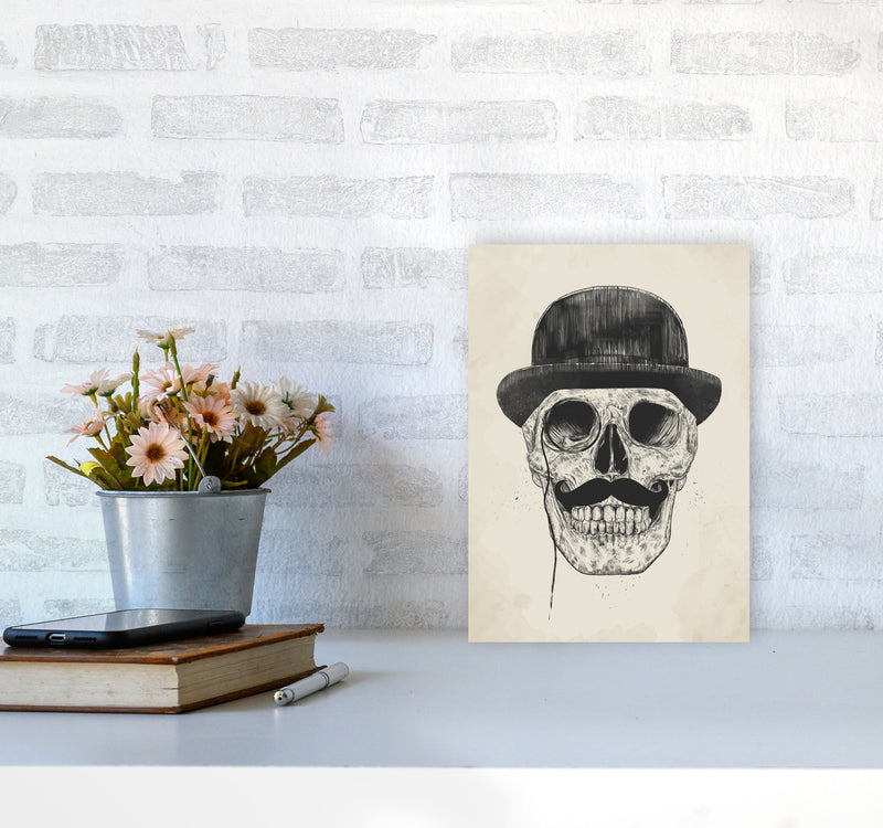 Gentlemen Never Die Skull Art Print by Balaz Solti A4 Black Frame
