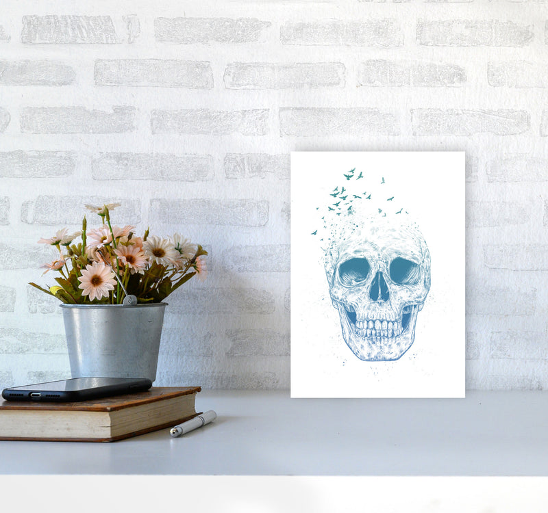Let Them Fly Skull Gothic Art Print by Balaz Solti A4 Black Frame