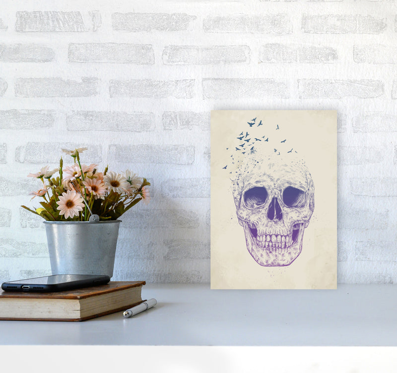 Let Them Fly Skull II Gothic Art Print by Balaz Solti A4 Black Frame