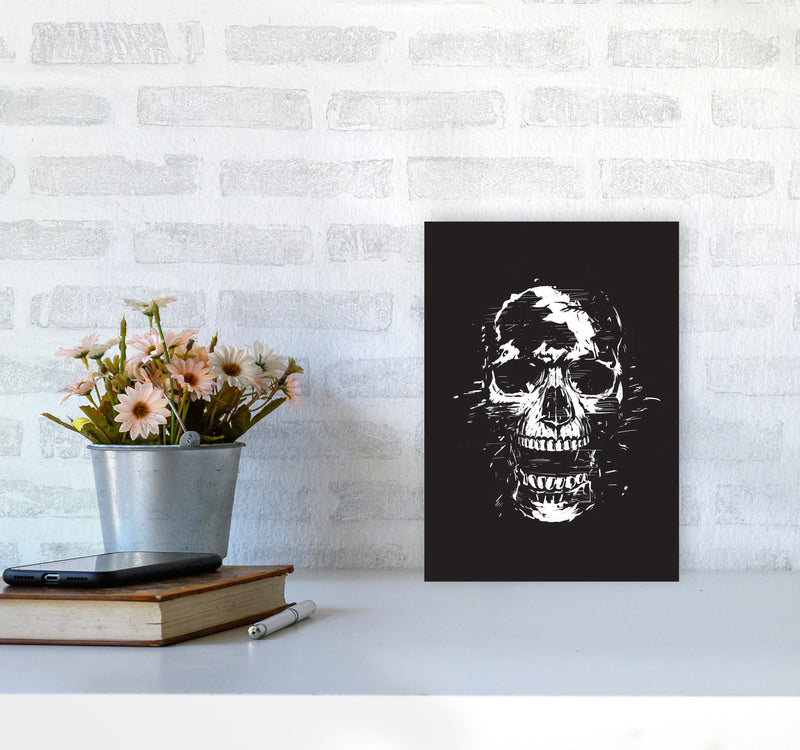 Scream Skull Black by Balaz Solti A4 Black Frame