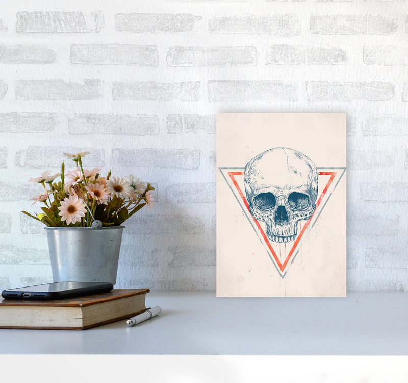 Skull In Triangles Art Print by Balaz Solti A4 Black Frame