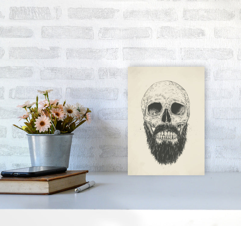 The Beards Not Dead Skull Art Print by Balaz Solti A4 Black Frame