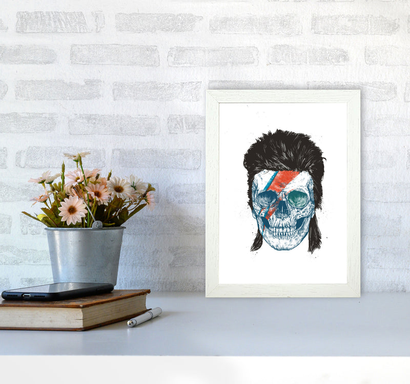Bowie's Skull Gothic Art Print by Balaz Solti A4 Oak Frame