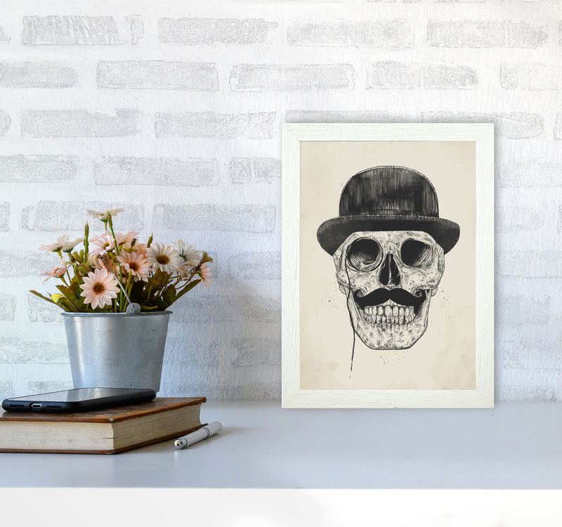 Gentlemen Never Die Skull Art Print by Balaz Solti A4 Oak Frame