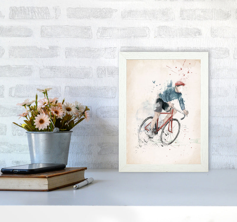 I Want To Ride My Bicycle Art Print by Balaz Solti A4 Oak Frame