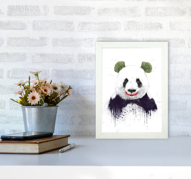 Jokerface Panda Animal Art Print by Balaz Solti A4 Oak Frame