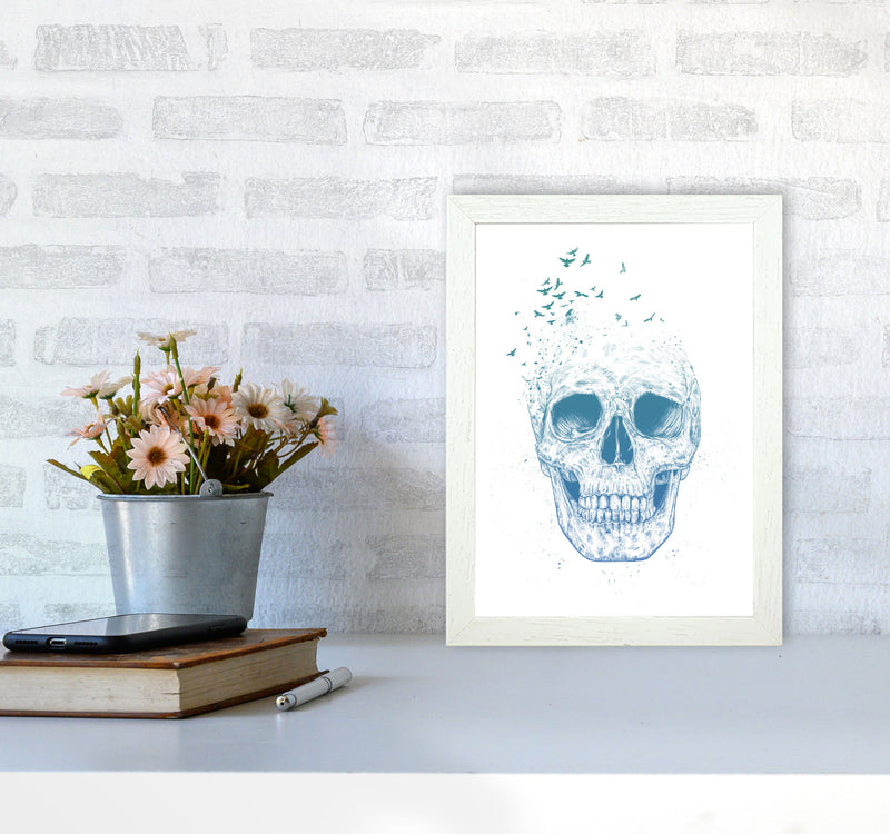 Let Them Fly Skull Gothic Art Print by Balaz Solti A4 Oak Frame